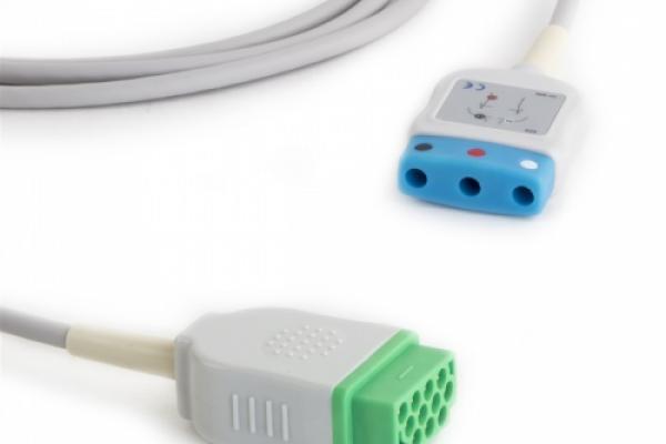 2017004-001 Cable, ECG, CaRe MultiLink 3 Lead Neonatology, 3,6 m, AHA
