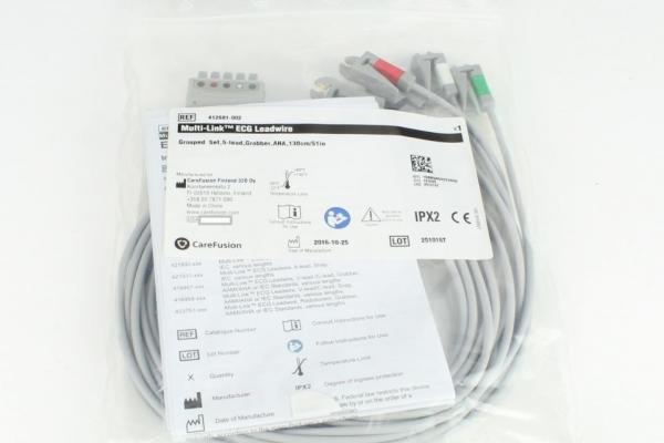 412681-002 Vyaire Inc. ECG Multi-Link Leadwire Set, 5-Lead, Group, Grabber