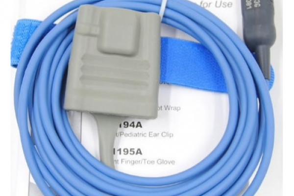 M1191BL Philips Reusable Adult SpO2 Sensor finger, 8-pin connector.