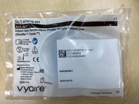 2074816-001 Giraffe Infant skin temperature probe, disposable, CS/10 Old Part #6600-0873-700